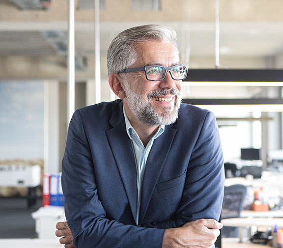 Smiling senior businessman