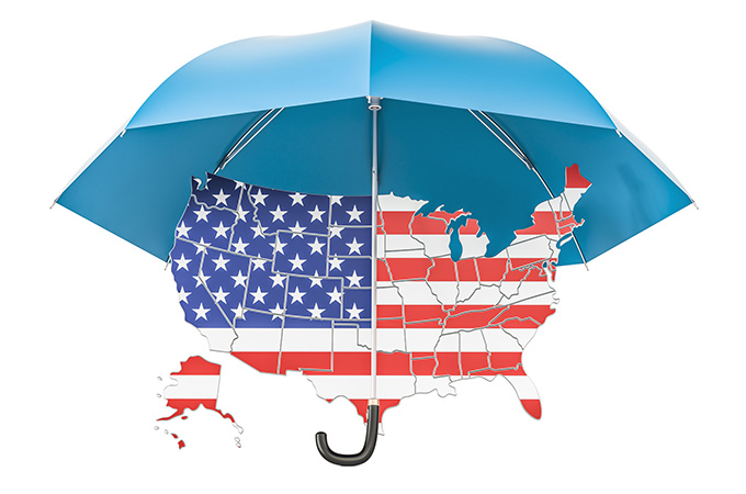 Umbrella over the USA